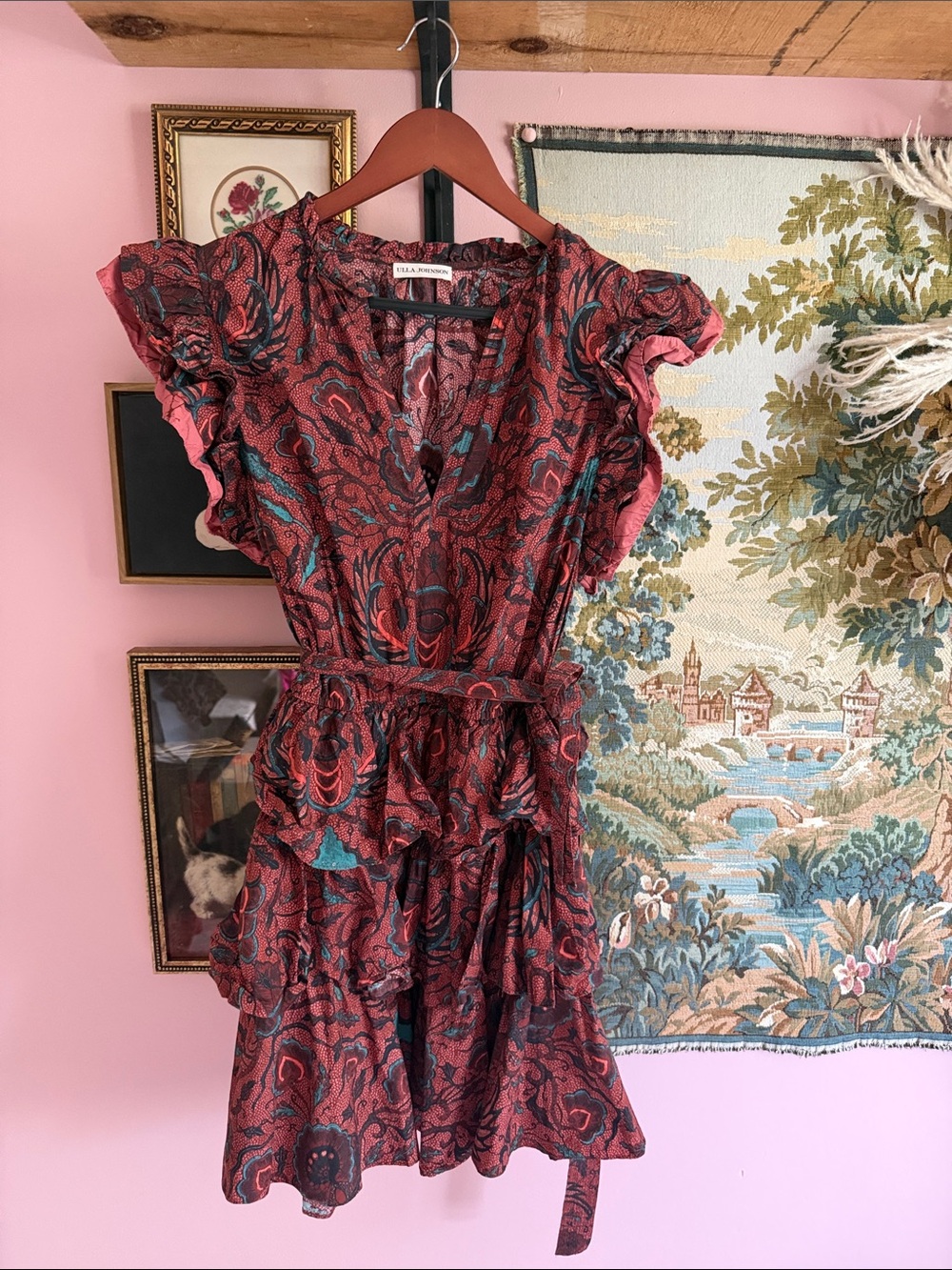 Ulla Johnson Honoria Paisley Tiered Ruffle Mini Dress